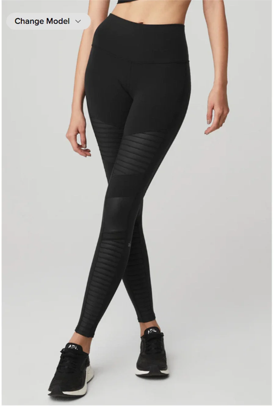 ALO YOGA Black High-Waisted Moto Loggings // XS